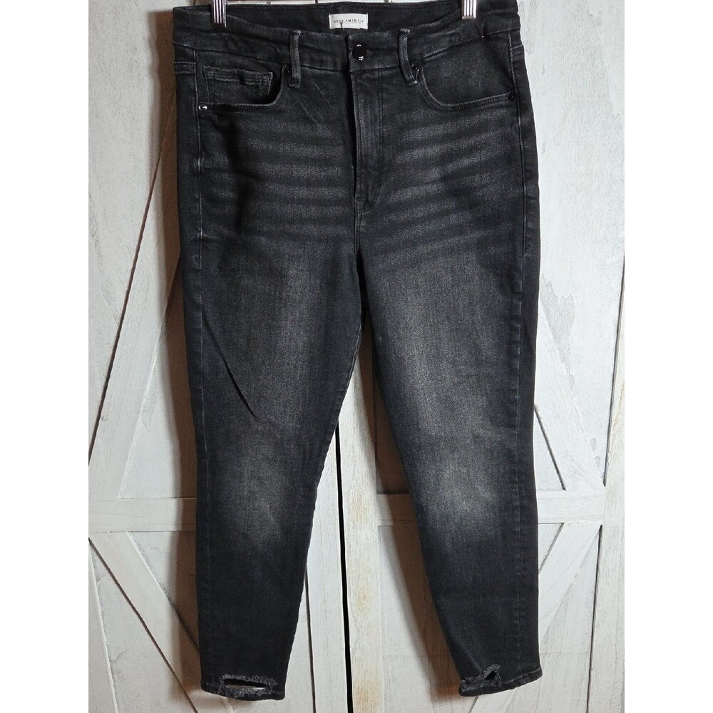 Good American Black Skinny Jeans Size 10